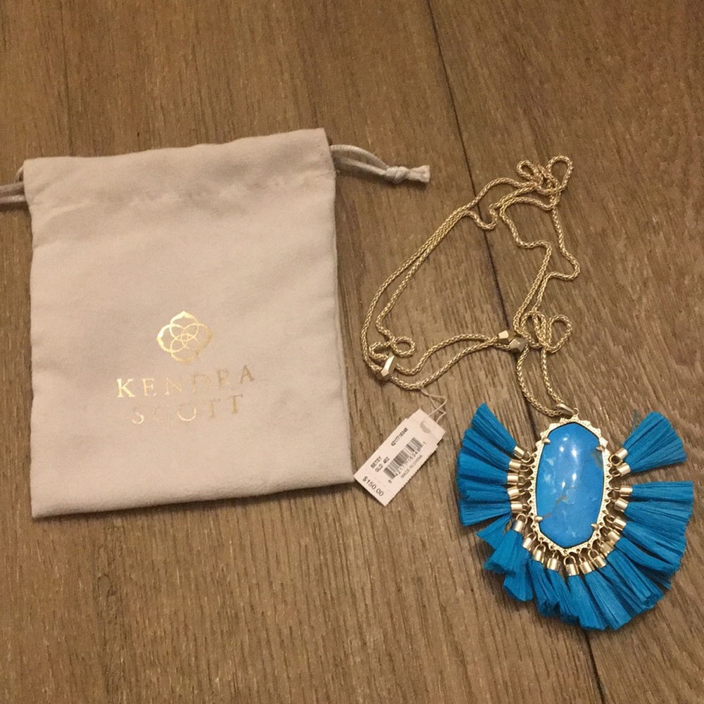 NWT Kendra Scott Gold Turquoise Betsy Necklace